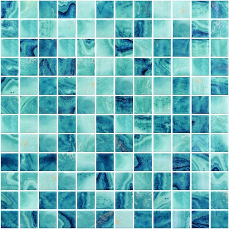 Andova Tiles ANDOVA TILES Mediterranean 12" x 12" Straight Edge Glass Mosaic Sheet Wall & Floor Tile ANDMED470